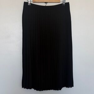 J. Crew Black Pleated A-Line Skirt
